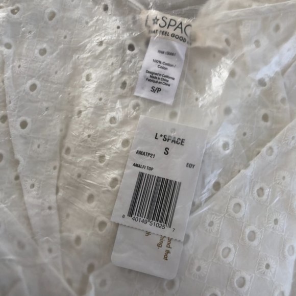 LSPACE Eyelet Amalfi Crop Top (size S) NWT - Picture 6 of 6
